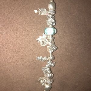 Pandora bracelet with lots of charms